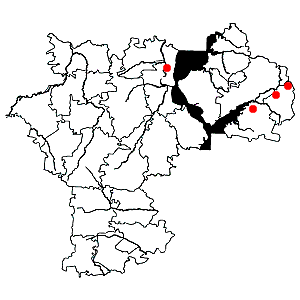 Схема распространения кермека Гмелина на территории Ульяновской области