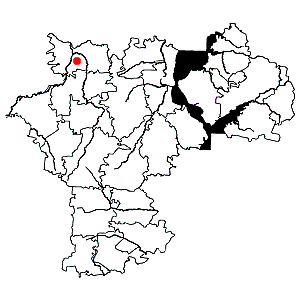 Схема распространения кувшинки четырехгранной на территории Ульяновской области