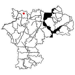 Схема распространения бузульника сибирского на территории Ульяновской области