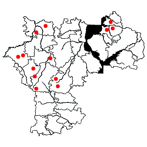 Схема распространения дифазиаструма сплюснутого на территории Ульяновской области