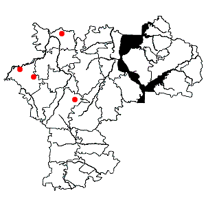 Схема распространения диплазиума сибирского на территории Ульяновской области