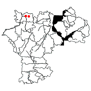 Схема распространения двулепестника альпийского на территории Ульяновской области