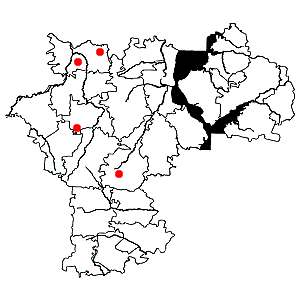 Схема распространения голубики на территории Ульяновской области