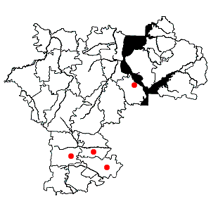 Схема распространения ясменника шершавого на территории Ульяновской области