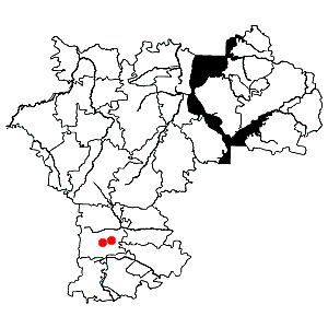 Схема распространения льнянки волжской на территории Ульяновской области
