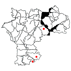 Схема распространения молочая ложнополевого на территории Ульяновской области