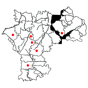 Схема распространения неоттианты клобучковой на территории Ульяновской области