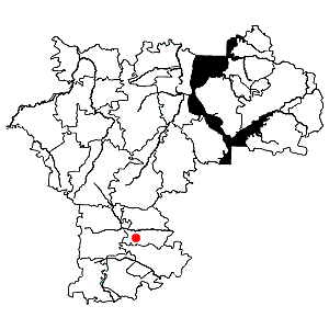 Схема распространения ортотрихума бледноватого на территории Ульяновской области