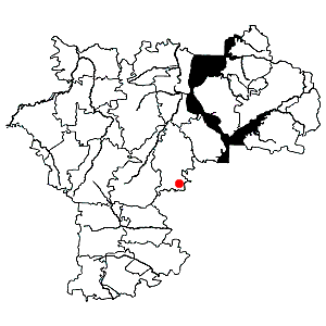 Схема распространения паралевкобриума длиннолистного на территории Ульяновской области
