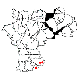Схема распространения пиона Биберштейна на территории Ульяновской области