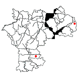 Схема распространения полыни Лерха на территории Ульяновской области