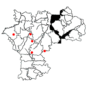 Схема распространения пузырчатки средней на территории Ульяновской области