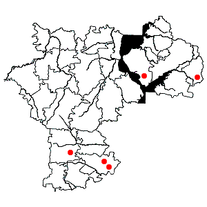 Схема распространения серпухи Гмелина на территории Ульяновской области
