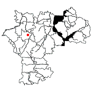 Схема распространения сфагнума красноватого на территории Ульяновской области