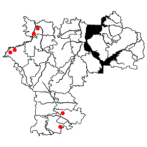Схема распространения скерды венгерской на территории Ульяновской области
