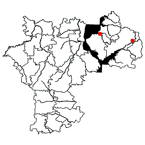 Схема распространения вейника ложнотростниковидного на территории Ульяновской области