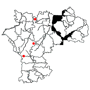 Схема распространения вейника незамечаемого на территории Ульяновской области
